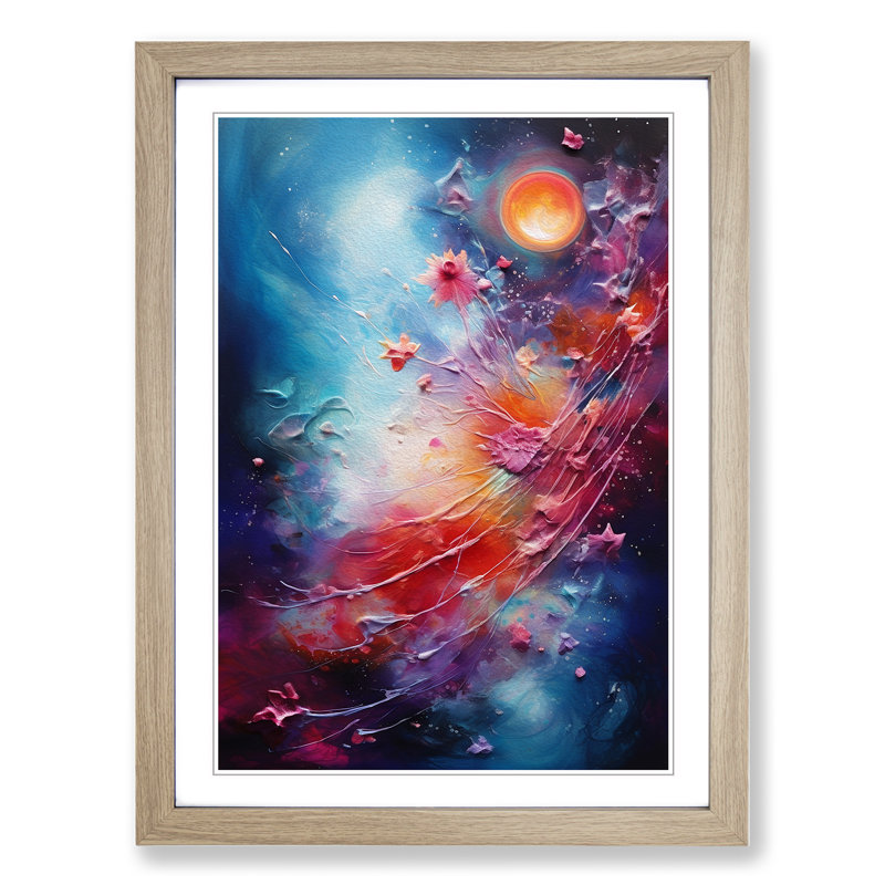 Single Picture Frame Print on Wood, 46cm H x 34cm W, Oak Framed