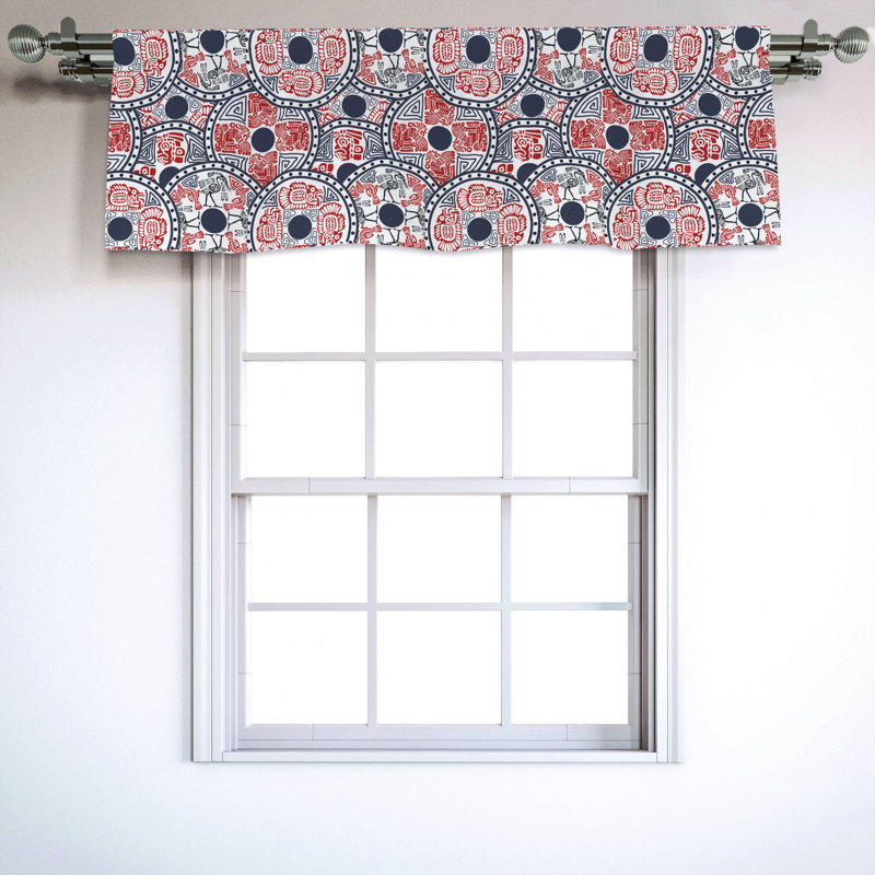 Sateen Geometric Ruffled Window Valance