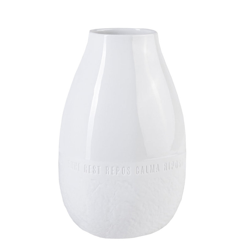 Freeform Porcelain Vase, 7.9" H x 4.9" W x 4.3" D