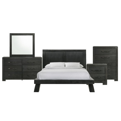 Ensemble de chambre à coucher à panneaux 5 pièces Bangor