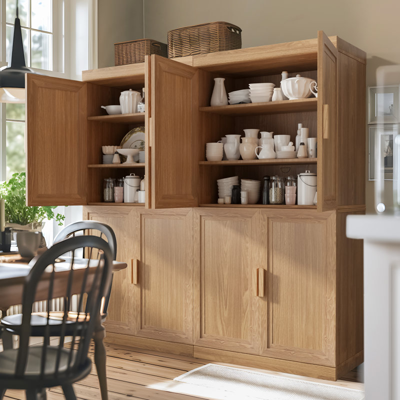 Mazuri 62" Storage Cabinet with Adjustable Shelves, Natural Wood