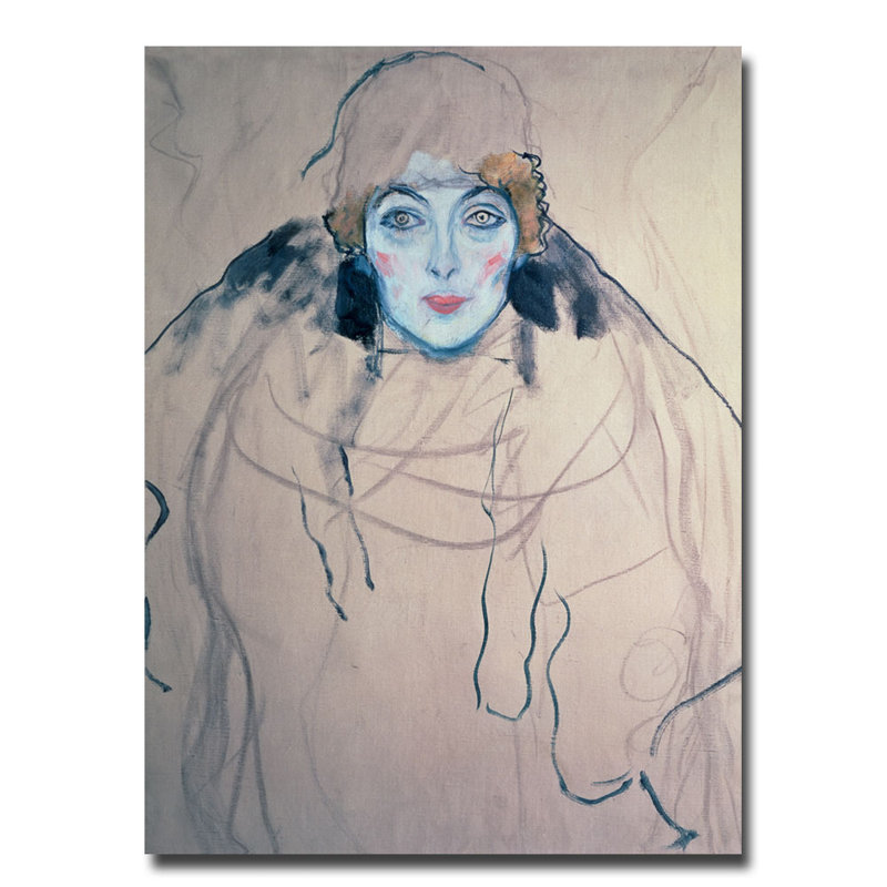 Gustav Klimt Head of a Woman Canvas Print Artwork