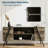 TV Stand, With Adjustable Open Shelves And Slanted Metal Legs-433129724-433129727