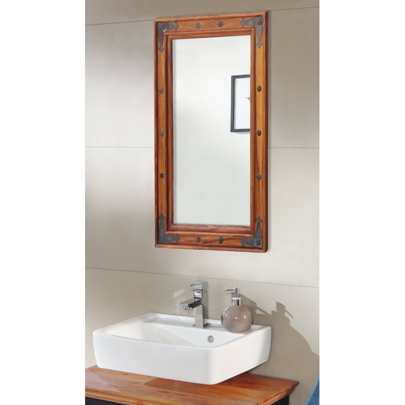 Lola Wood Flat Wall Mirror, 110cm H x 80cm W x 2.5cm D