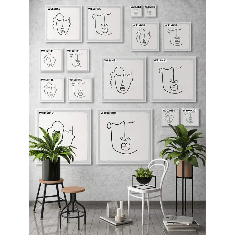 Tribal Mask Outline by Marmont Hill - 2 Piece Single Picture Frame Painting Set, 45" H x 45" W x 3.81" D
