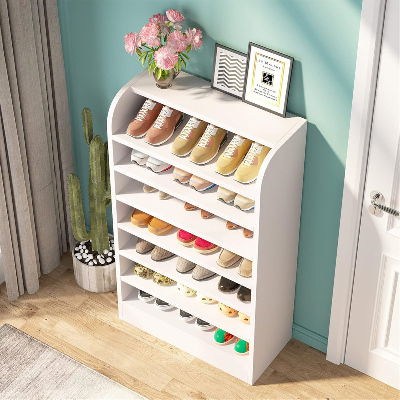Range-chaussures blanc de 25,59 po de largeur, 47.24" H x 25.59" W x 11.81" D, Blanc