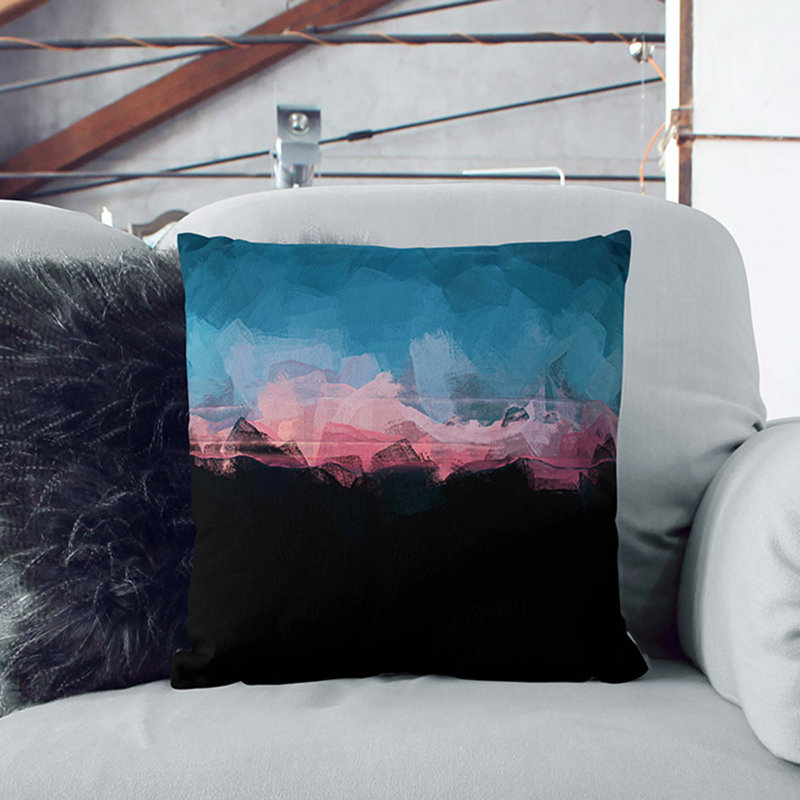 Square Throw Cushion, Black, 55cm H x 55cm W x 20cm D