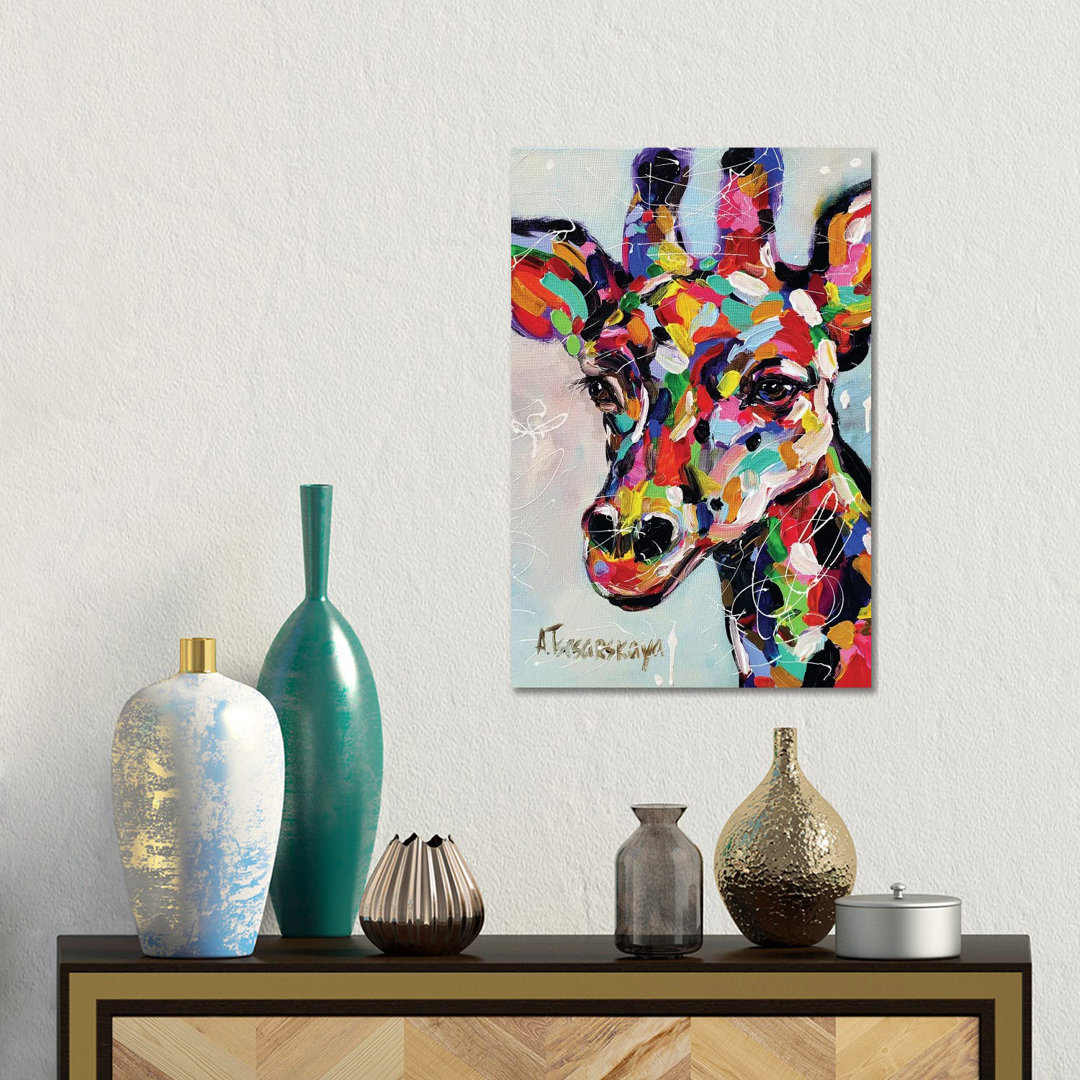 Giraffe Portrait by Aliaksandra Tsesarskaya - Gallery-Wrapped Canvas Giclée on Canvas