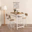 Ensemble de table de bar en MDF avec 4 tabourets, finition chêne blanc, comptoir rectangulaire de 43,3 po de hauteur, pieds en métal, pour la cuisine ou la salle à manger
