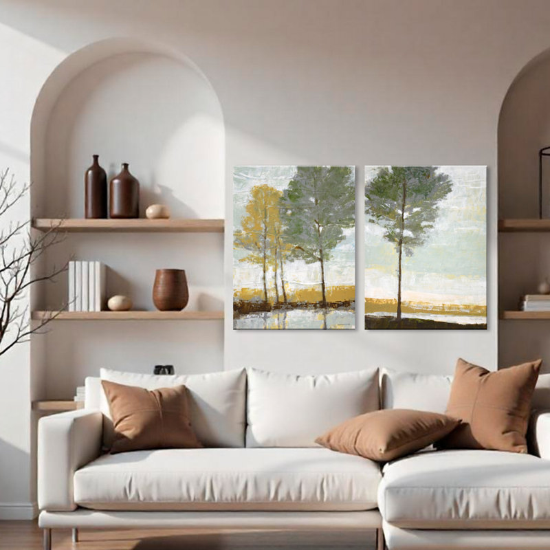 " Lakeside View I/II " by Norman Wyatt Jr. 2 - Pieces, 16" H x 24" W x 1.5" D