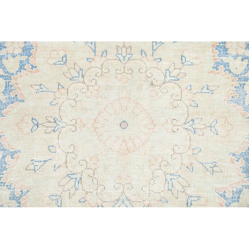Tapis rose en laine noué à la main de conception unique 9 pi 10 po x 12 pi 10 po Oana