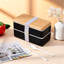 Boîte à bento empilable avec compartiments, 47 oz (noir)