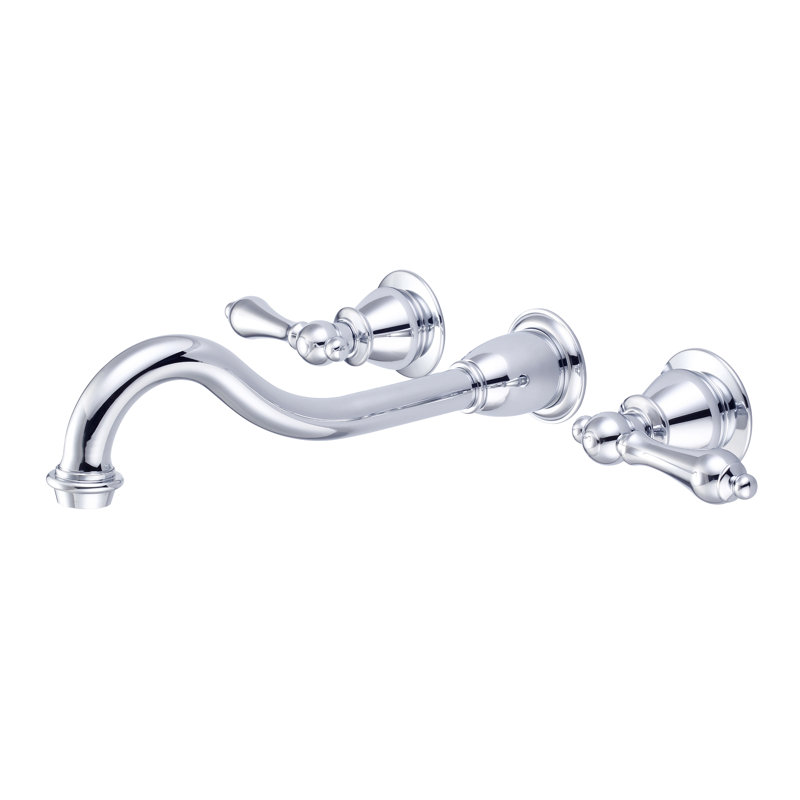 2-handle Bathroom Faucet, Chrome, Lever Handles