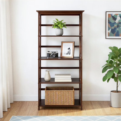 Oktay 63'' H x 29.5'' W Solid Wood Etagere Bookcase