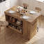 Îlot de cuisine 47 po avec compartiment à poubelle, repose-pieds et tablette de rangement