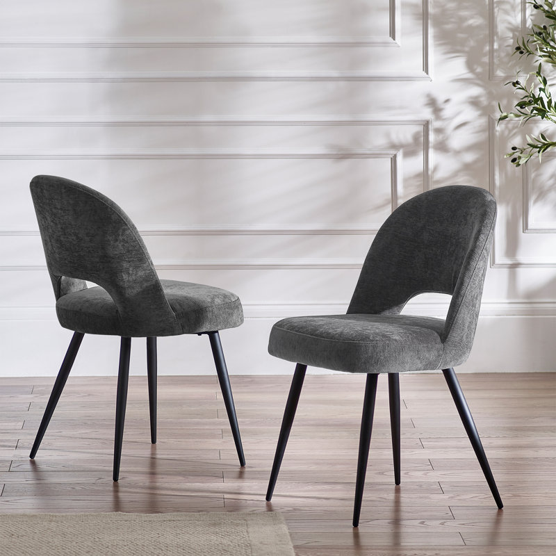 Rodborough 49cm H Polyester Upholstered Wing Back Side Chair, Grey