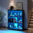 31.5" W Cube Bookcase With Tri-Color Sensor Light, Open Display Shelf-1016128788