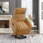 Fauteuil inclinable jaune en velours côtelé moelleux avec poche latérale pour le salon