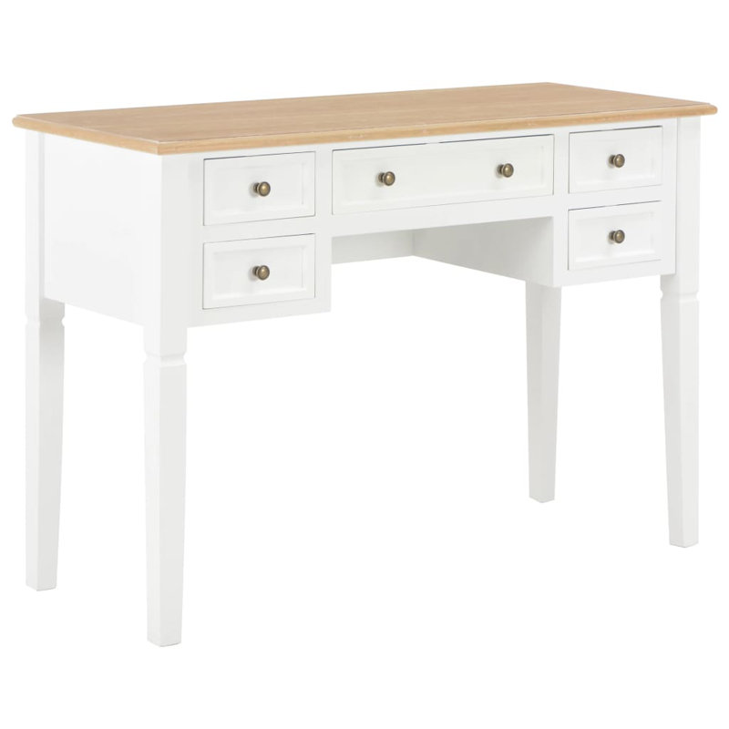 Shaun Writing Desk, White, Natural
