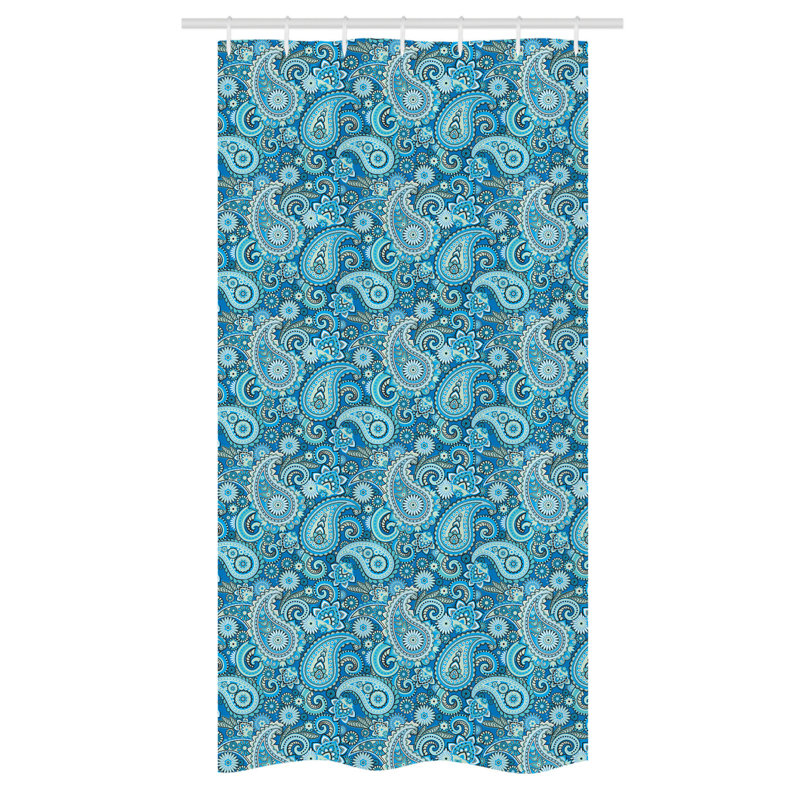 Evana Paisley Shower Curtain with Hooks Included, 72" H x 36" W
