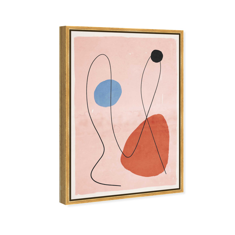 Conneting Color Points Canvas Abstract Print by Oliver Gal, Black Frame, 10 x 15, 16"H x 11"W, Gold Frame