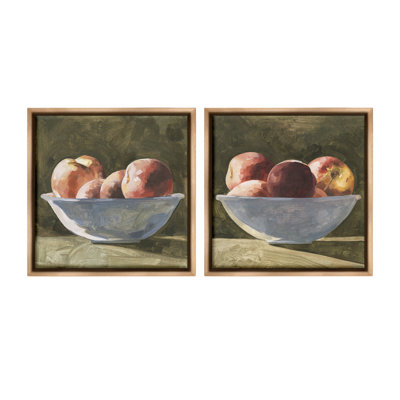 «Bowls of Apples», ensemble de 2 toiles flottantes encadrées par Emma Caroline