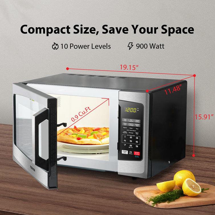 Toshiba 1.5-cu ft 1000-Watt Air Fry Countertop Microwave (Black Stainless  Steel) in the Countertop Microwaves department at