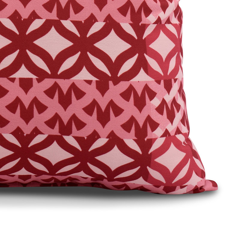 Housse et insert de coussin carré Nantucket, Rouge, H 18 po x l 18 po