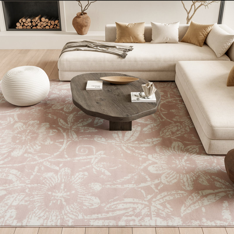 Kantou Floral Indoor Rug, Rectangle 5' x 7'