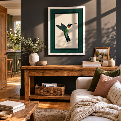 Hummingbird in Flight Modern - Framed Print