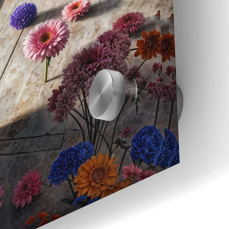  «Tiger in Flower Bath» par Rey Klimt, art mural en verre acrylique, 48 po x 24 po