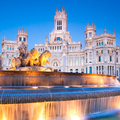 The Plaza De Cibeles In Madrid, Spain - Wrapped Canvas Print