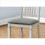 Ensemble de 2 chaises de salle à manger rembourrées en tissu massif gris froid pour la cuisine et la salle à manger, style transitionnel