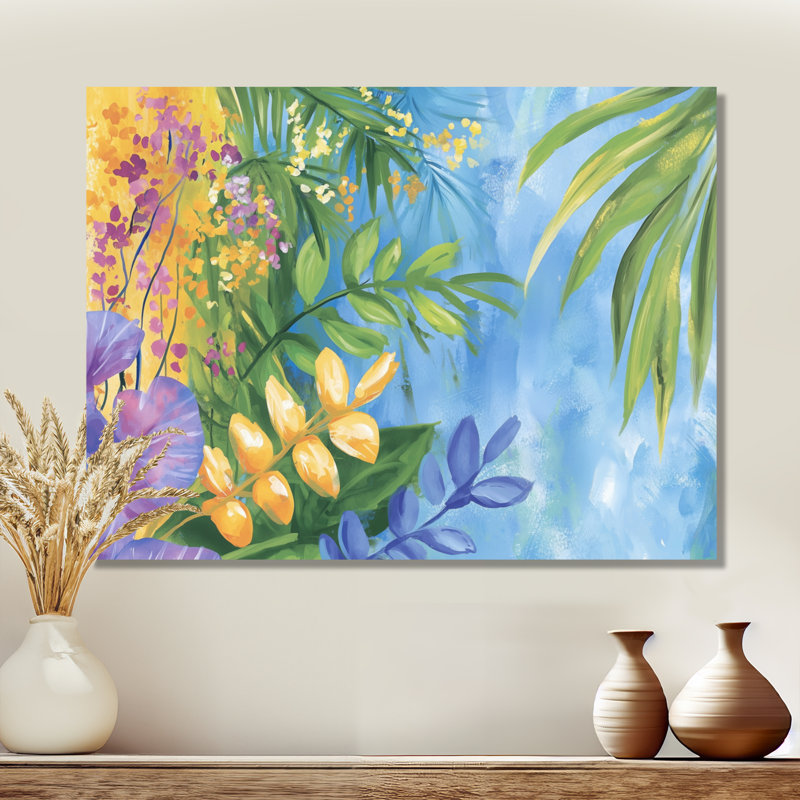 Summer Jungle Path To Heaven III - Botanicals, décoration murale en métal, impression moderne sur métal, H 12 po x l 20 po