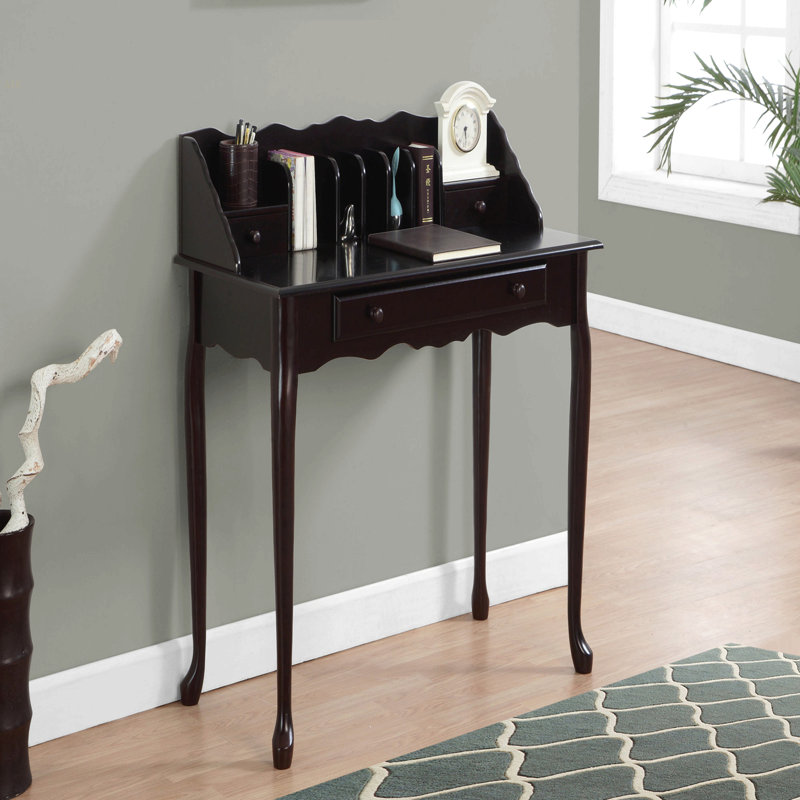 Bureau d'ordinateur, bureau personnel, ordinateur portable, tiroirs de rangement, L 36 po, bureau, bois brun, traditionnel
