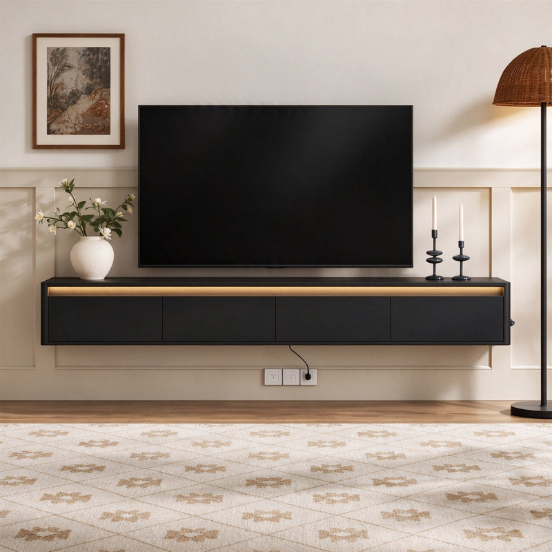 Meuble télé 72,8 po Mid Century, Black