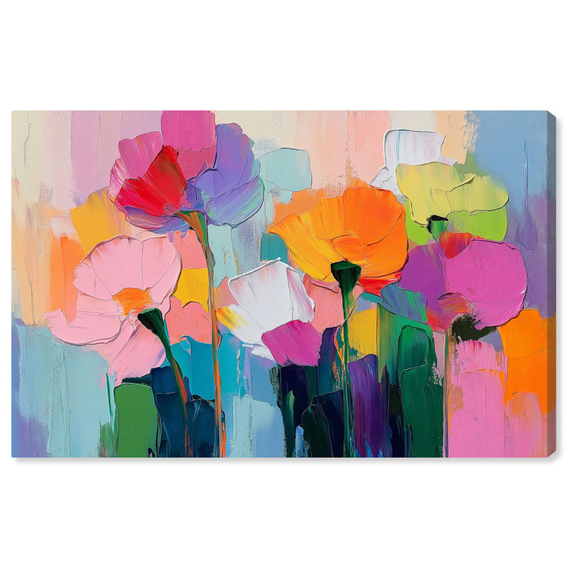 Art, art floral et art abstrait, Toile tendue avec châssis, H 36 po x l 54 po