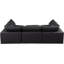 Canapé modulaire réversible de 120 po en similicuir de large avec repose-pieds-87141478