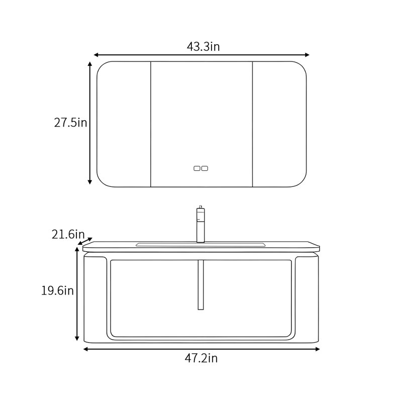 Simple light luxury style bathroom cabinet, Off White