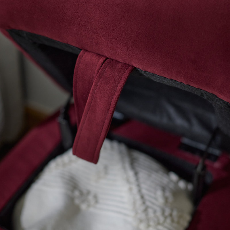 45cm Wide Footstool Ottoman, Burgundy Red