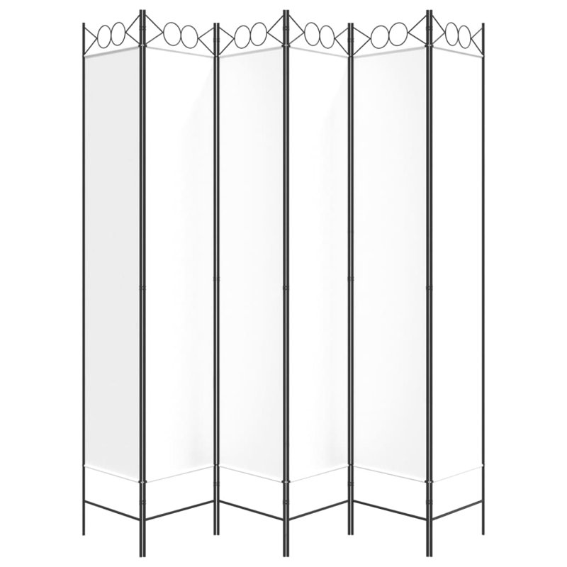 Casida Folding Room Divider, 6, 240 x 220 cm, White