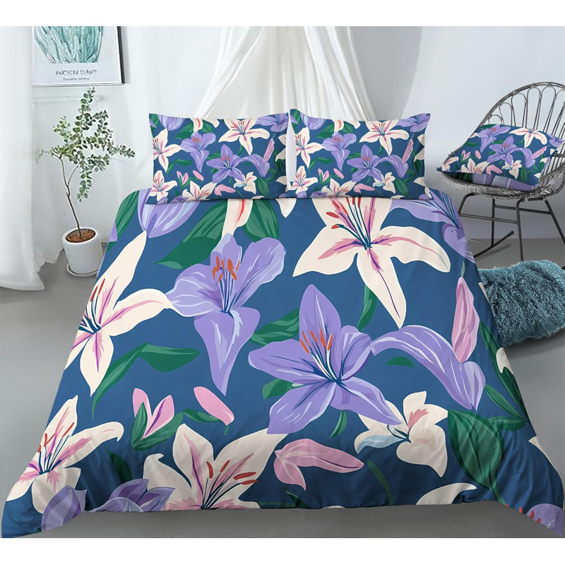 Lilies Flowers Print Bed Sets