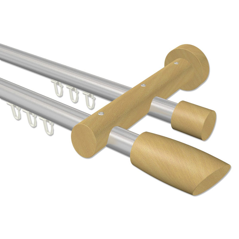 Groton Adjustable Double Curtain Pole, 5cm H x 480cm W x 18cm D