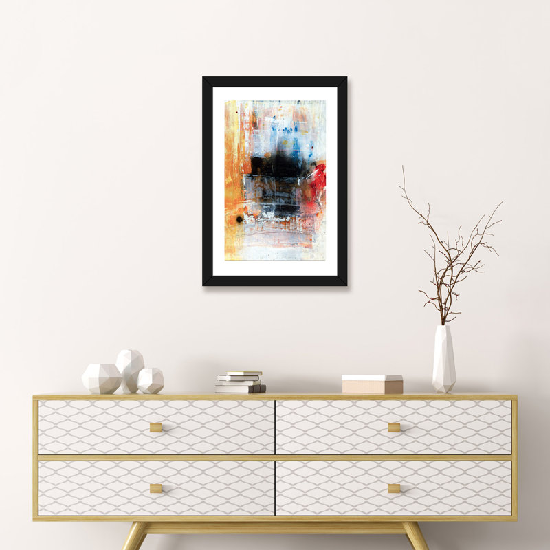 « Dot »-impression, H 24 po x l 16 po x P 1 po, Papier beaux-arts encadré noir