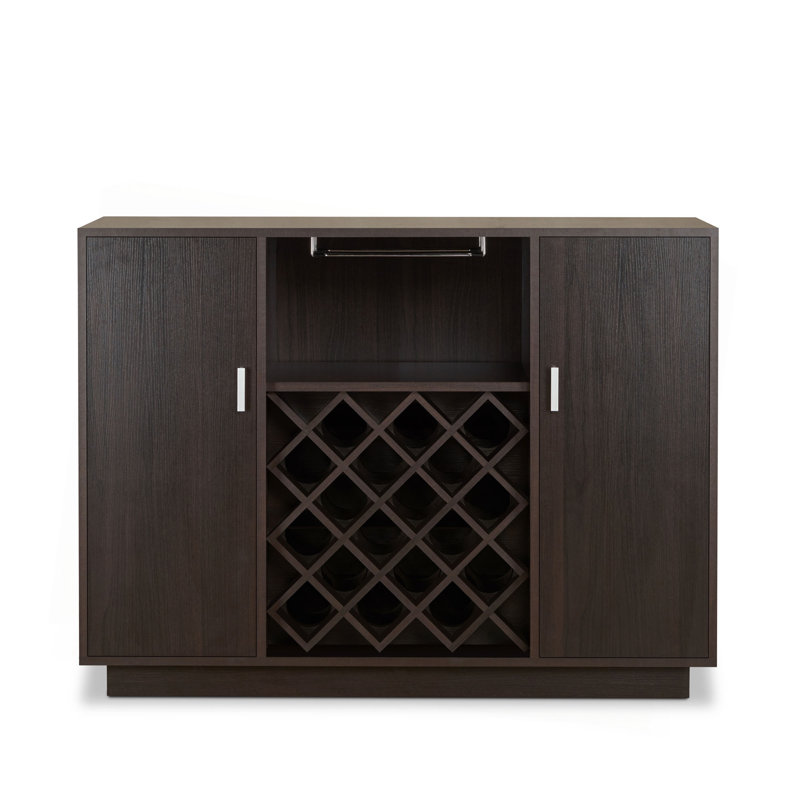 Hazen Espresso Finish Wine Cabinet