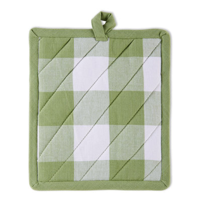 Design Imports Checkered Cotton Potholder Set