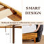 Lit plateforme en bois massif avec tête de lit ajustable Caden, style Mid-Century moderne-1991240160-1991240174