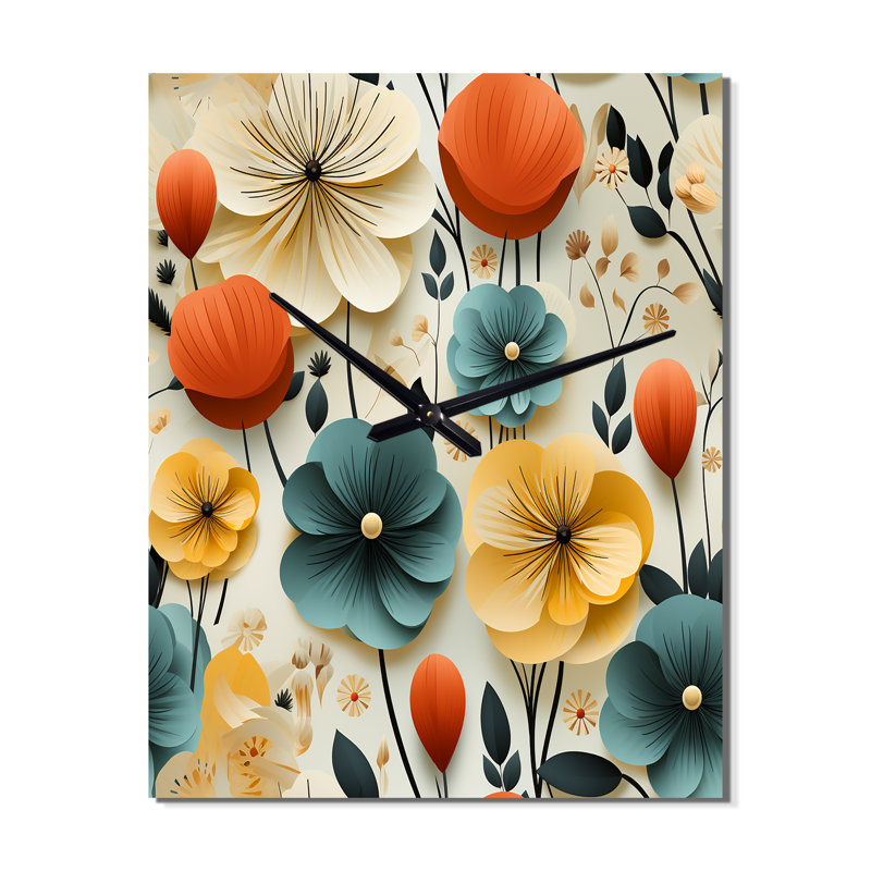 Janani - Horloge murale abstraite Mid-Century, Grand