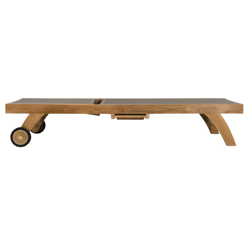 Woehler 198cm Long Reclining Teak Single Chaise