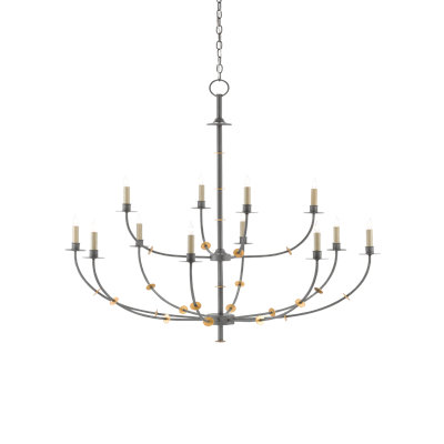 Balladier 12 - Light Wrought Iron Dimmable Classic / Traditional Chandelier
